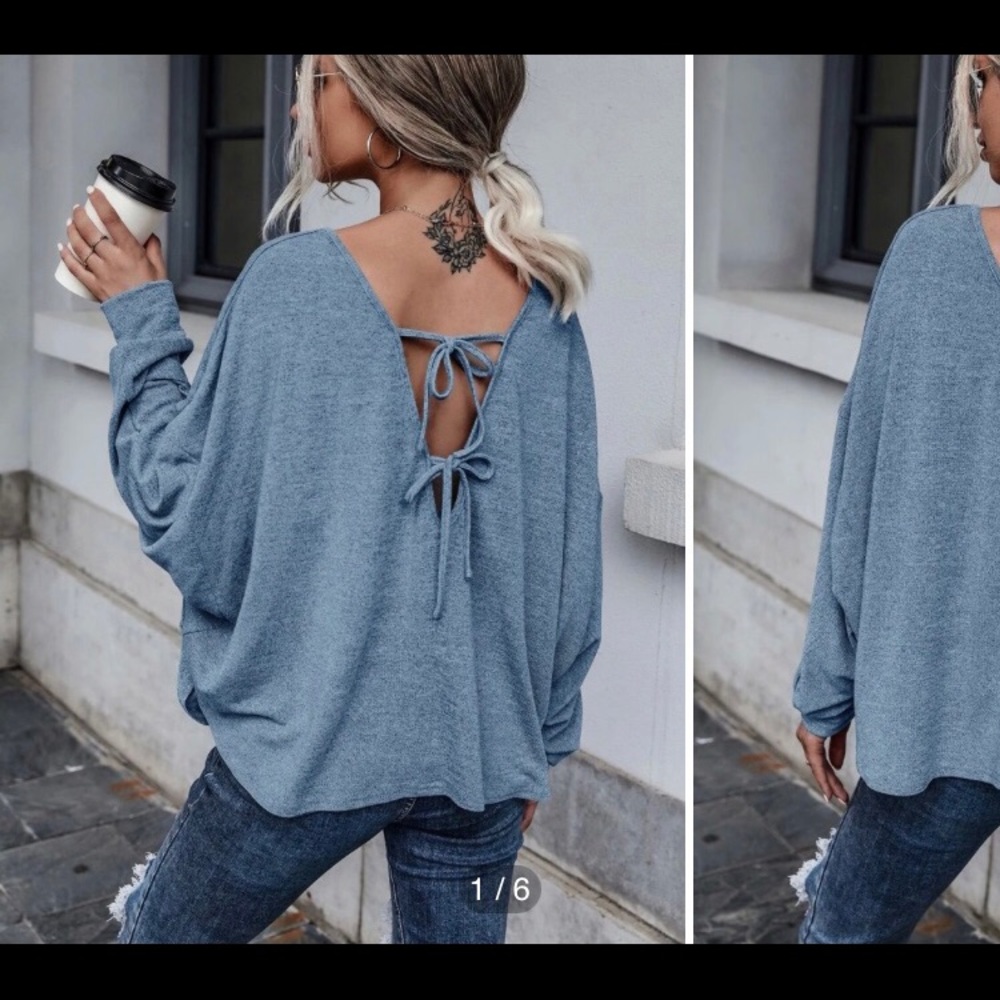 long sleeve shirts with sexy back ties wear it over or off the shoulder